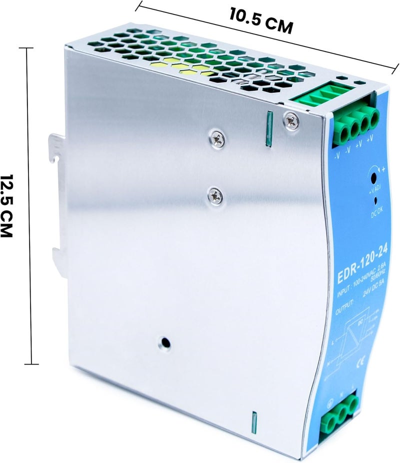 درافل وحدة تزويد الطاقة Duravel EDR-120-24 DIN Rail، خرج 24 فولت تيار مستمر، درجة صناعية - Image 2